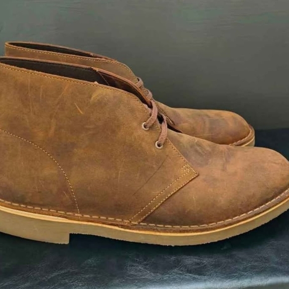 Clarks Tan Leather Chukka Boots - Picture 6 of 8
